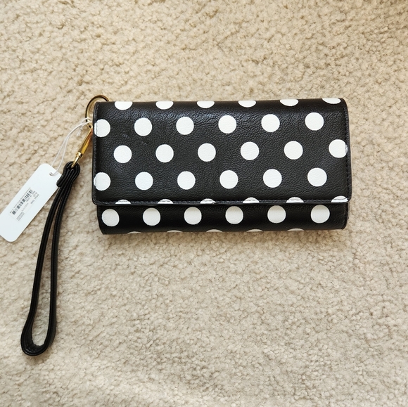 Charming Charlie Polka Dot Tech Wallet Wristlet - Picture 1 of 6